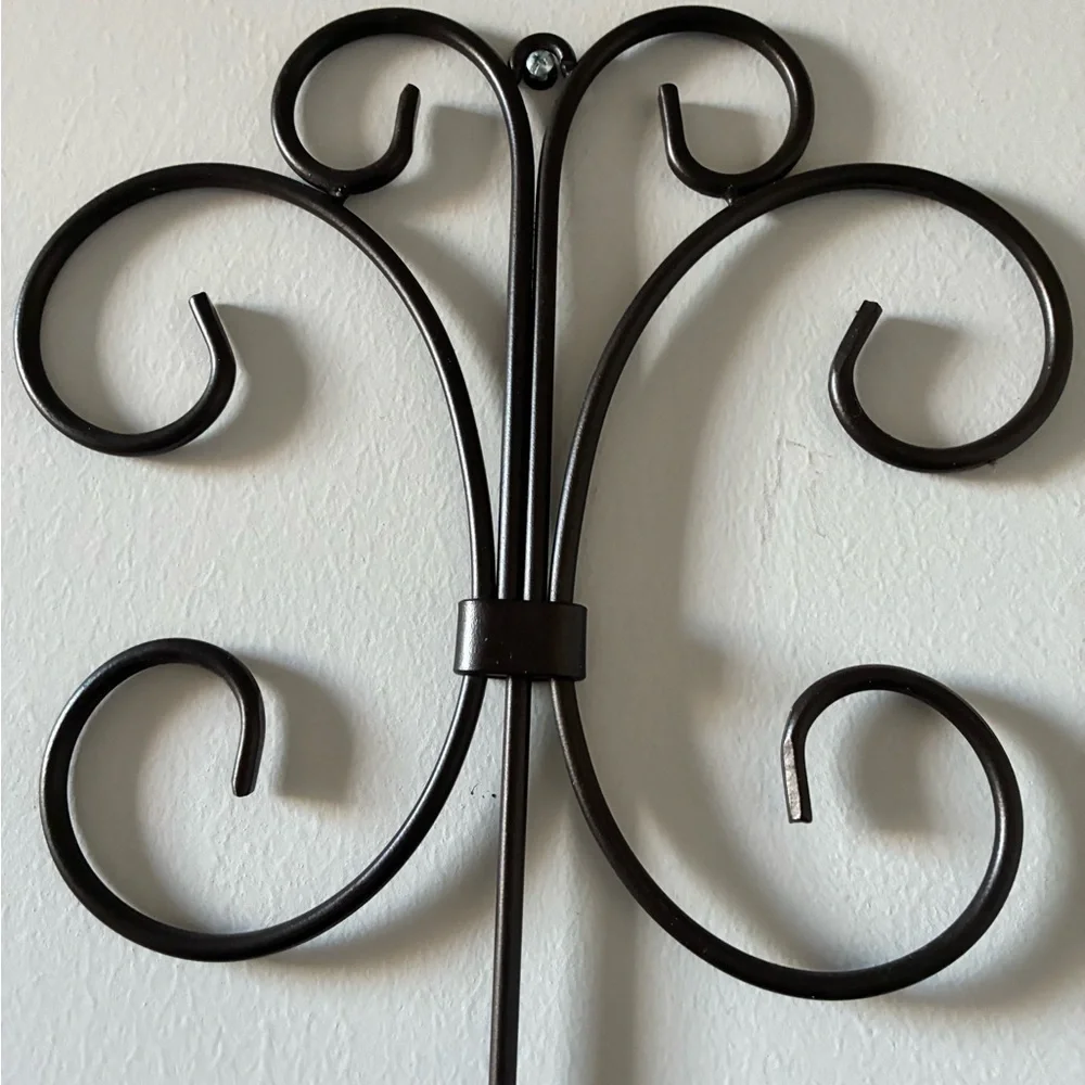 Elegant Black Wrought Iron Wall Sconce